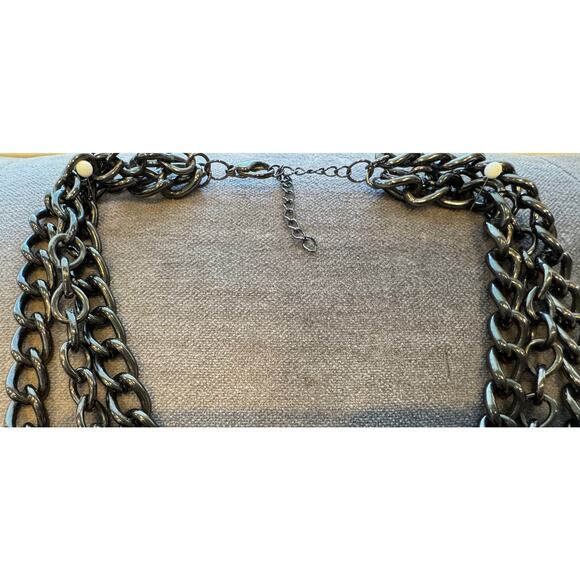 MSRP $88 ✨ Free People Crystal Statement Necklace | Chunky Layered Chain ✨ - Picture 4 of 6